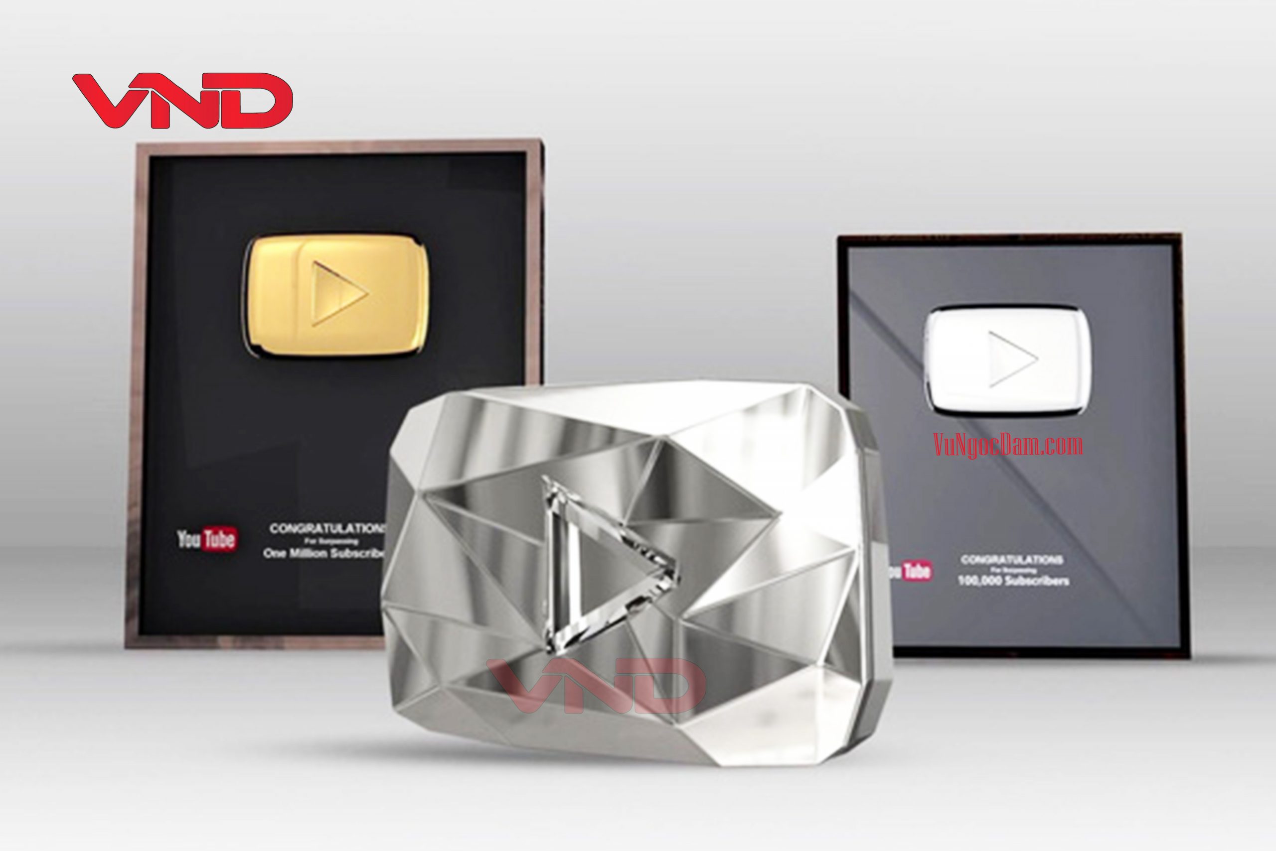 Nút giải thưởng của Youtube Vàng - Bạc - Kim Cương Nút giải thưởng của Youtube Vàng - Bạc - Kim Cương